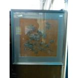 A framed and glazed Chinese embroidery o