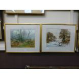 A pair of framed and glazed watercolours