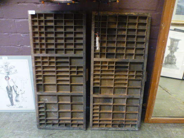 Two early 20th century printers drawers