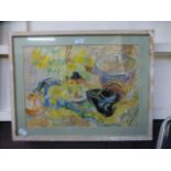 A modern framed and glazed watercolour o