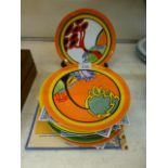 A selection eight Wedgwood Clarice Cliff