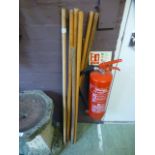 A selection of wooden rods