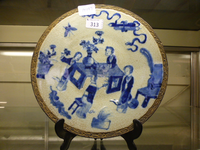 A Chinese blue and white plate