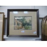 An oak framed and glazed watercolour of