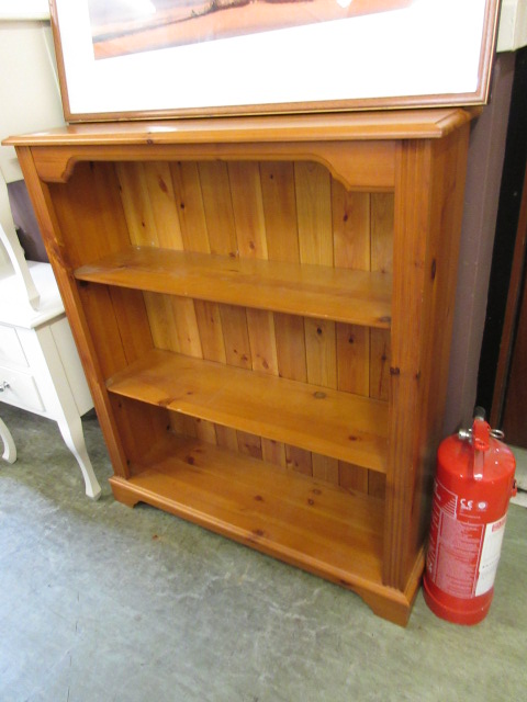 A modern pine bookcase