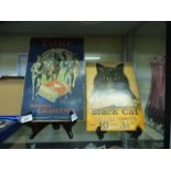 Two card advertising posters, Black Cat