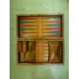 A leather covered backgammon set