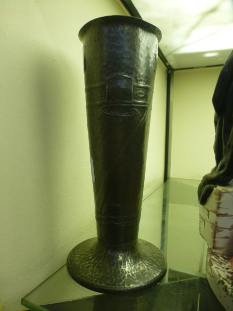 A pewter Arts and Crafts style vase no.0