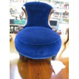 A Victorian electric blue upholstered ma