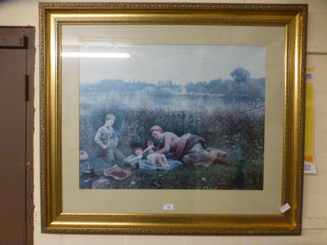 A gilt framed and glazed print of mother