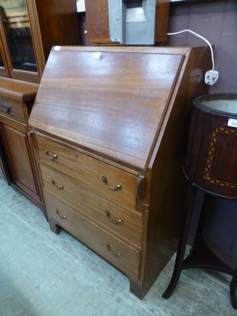 A mahogany fall front bureau, with part