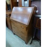 A mahogany fall front bureau, with part