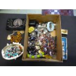 A box of costume jewellery