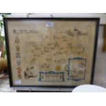 A framed and glazed map 'England's Hunti