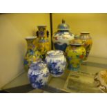 A selection of eastern style ginger jars