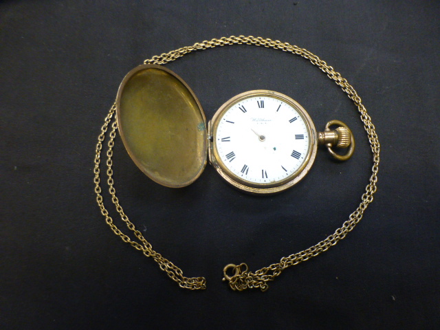 A gold plated gent's pocket watch togeth