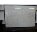 A framed and glazed map of Fernie Countr