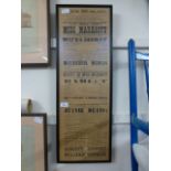 A framed and glazed theatre programme fr