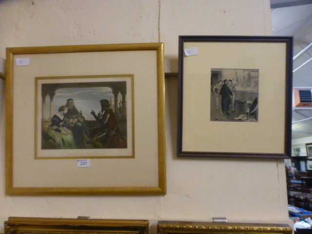 Two framed and glazed prints of period p