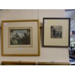 Two framed and glazed prints of period p