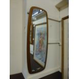 A mid 20th century design wall mirror