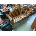 A teak garden bench