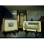 Three reproduction framed and glazed eas
