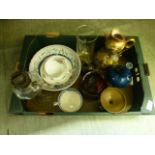 A tray containing a selection of items t