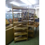 Four beech stacking folding book shelves