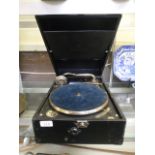 A Decca wind-up record player