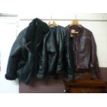 Three lady's leather jackets