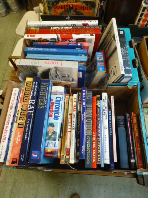 Two trays of hardback reference books re