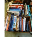 Two trays of hardback reference books re