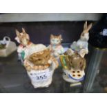 Five Royal Albert Bunnykins figures