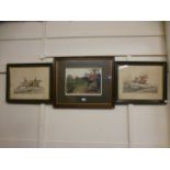 Three framed and glazed hunting prints