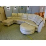 An Italian cream leather corner sofa by