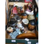 A tray containing figurines, storage box