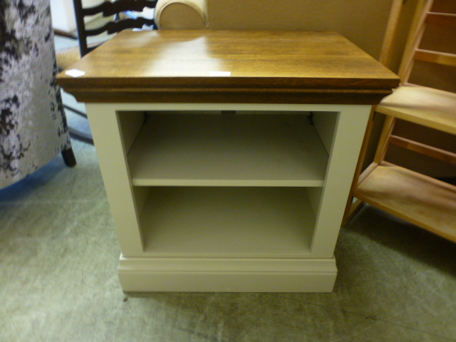 A modern oak topped cabinet