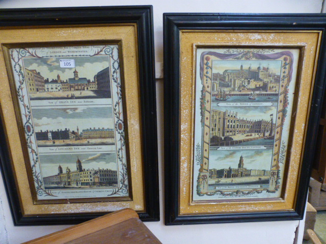 Two framed and glazed prints of building