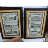 Two framed and glazed prints of building