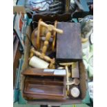 A tray containing an assortment of woode