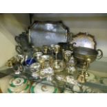 An assortment of silver plated and metal