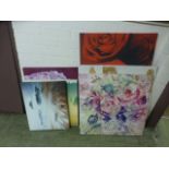 A selection of stretched canvasses to in