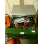A tray containing electrical goods to in