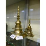 Two eastern brass incense burners