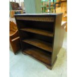 An oak open bookcase