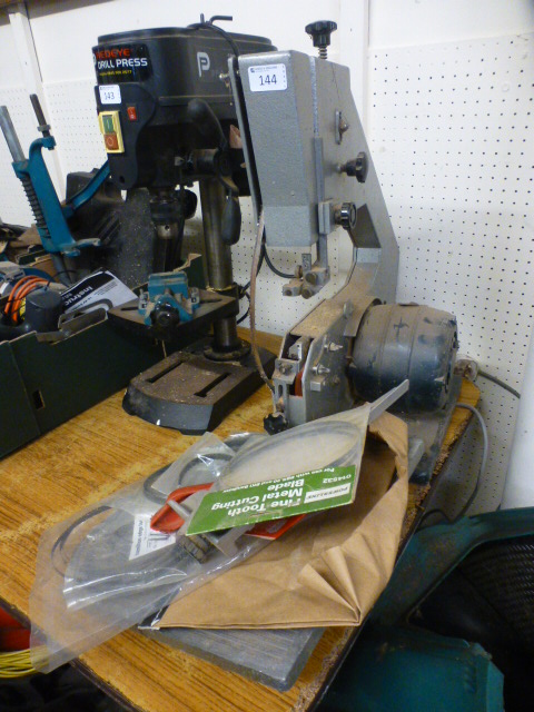 A Powerline two speed bench top band saw