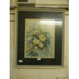 A framed and glazed water colour of stil