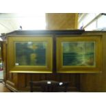 A pair of gilt framed and glazed water c