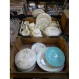 Two trays of ceramic ware to include a p